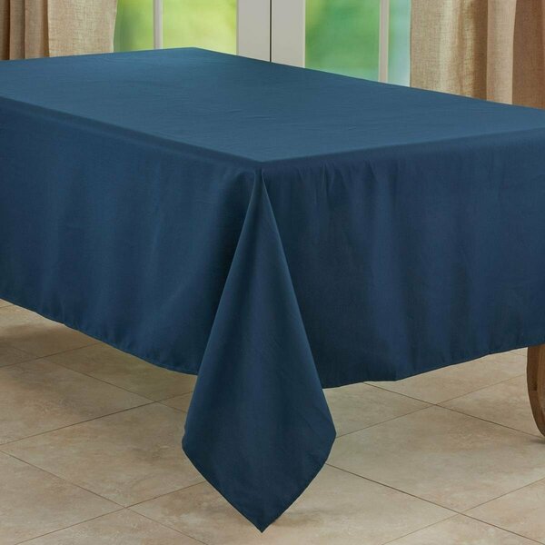 Saro 65 x 84 in. Casual Design Everyday Oblong Tablecloth, Navy Blue 321.NB6584B